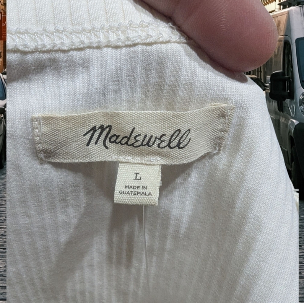 NWT Madewell Cream Ribbed Tank Top Body Suit - Picture 7 of 11